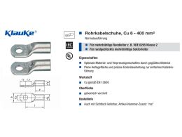 Klauke Rohrkabelschuh 2R6 10mm² M6