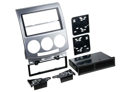 ACV Radioblende 2-DIN mit Fach für Mazda 5 2005 > 2010 hell silber
